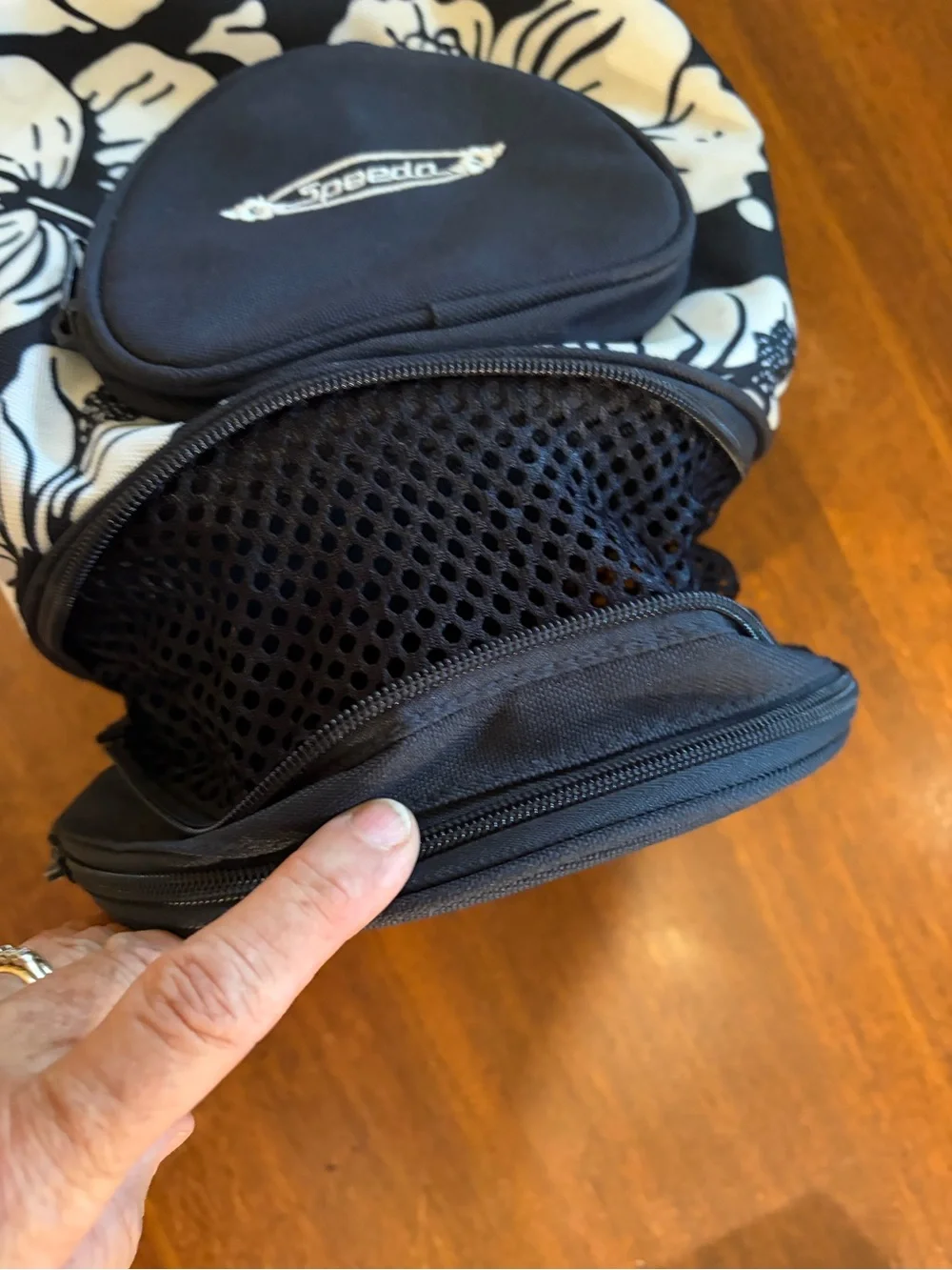 Speedo Navy and White Floral Sling Backpack